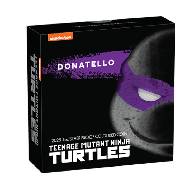 Tuvalu: Teenage Mutant Ninja Turtles - Donatello, coloreado, 1 onza de plata, 2025 Proof