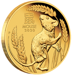 Lunar III: Rok myši 1/4 unce zlata 2020 Proof