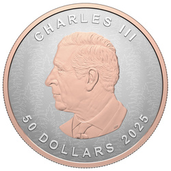 Kanadisches Ahornblatt „Silver Maple Leaf“ vergoldet 5 Unzen Silber 2025 Reverse Proof Ultra High Relief