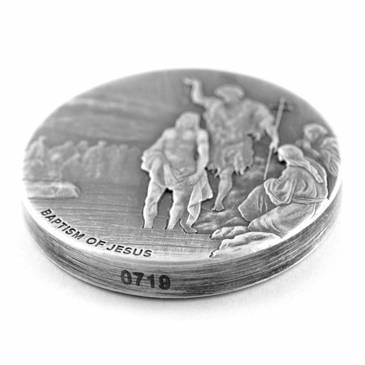 Niue: Biblical - The Baptism of Jesus 2 oz Silber 2017 Proof Antiqued Coin
