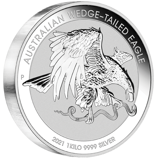 Águila Australiana 1000 gramos Plata 2021 con incrustación