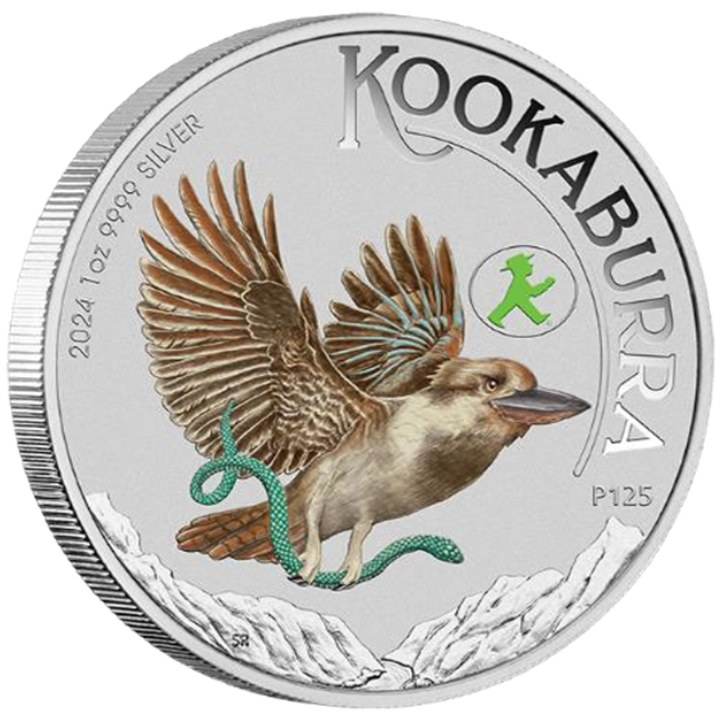 Kookaburra kolorowana 1 uncja Srebra 2024 (World Money Fair)