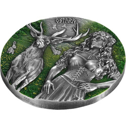 Valkyries Ostara colorată 2 oz argint 2023 Ultra High Relief
