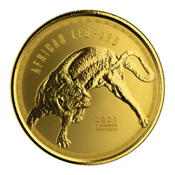 Ghana: Africký leopard 1 unce zlata 2021 Proof