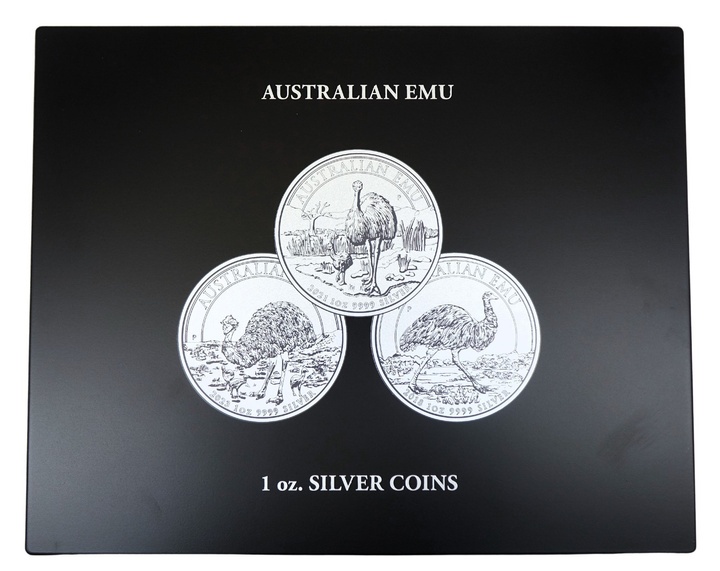 Leuchtturm Presentation cases for 20 Australian Emu 1 oz Silver coins in capsules
