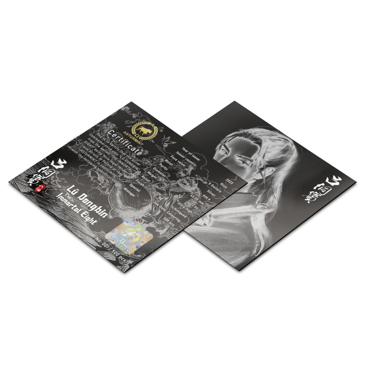 Niue: Acht Unsterbliche - Zhang Guolao koloriert 1 oz Silber 2023 Ultra High Relief Antiqued Münze