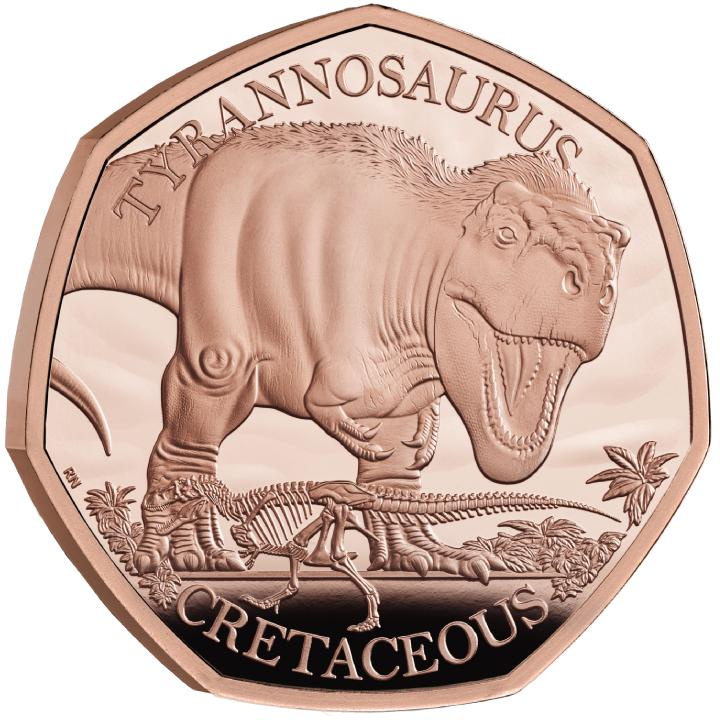 Dinosauri: Esemplari iconici - Tyrannosaurus Rex 50p Oro 2024 Proof