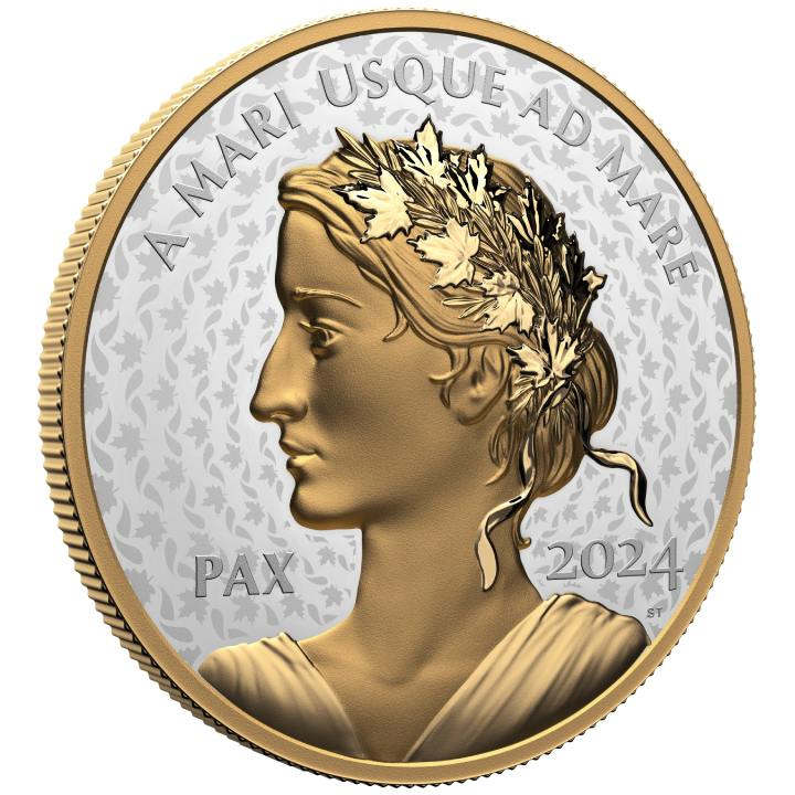 Canada: Peace Dollar pozłacany 5 uncji Srebra 2024 Proof Ultra High Relief Coin