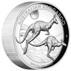 Canguro australiano 5 once d'argento 2018 Proof High Relief