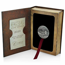 Niue : Biblical - Jesus Walking on the Sea 2 onces d'argent 2020 Proof Antiqued Coin