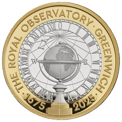 350 ans de l'Observatoire royal de Greenwich 2 £ argent plaqué or 2025 Proof Piedfort