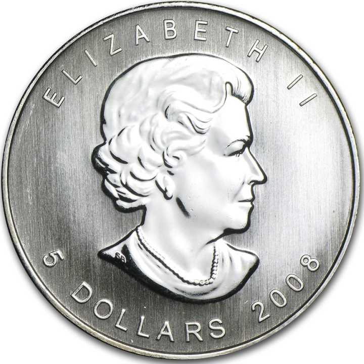 Kanadyjski Liść Klonowy 1 uncja Srebra 2008