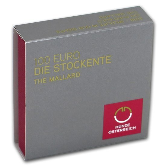 Vadvilág a látóterünkben: tőkés réce 100 euró 2018 Proof