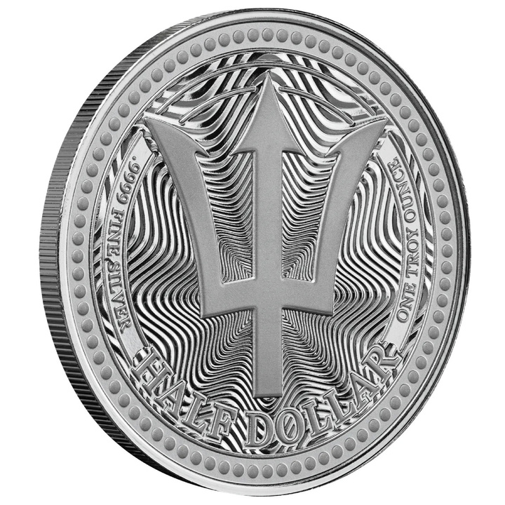 Barbados: Trident, 1 oz Silver, 2025, Prooflike