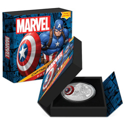 Niue : Marvel - Captain America coloré 3 onces d'argent 2023 Proof