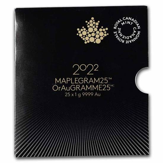 Kanadyjski Liść Klonowy 25 x 1 gram Złota 2022