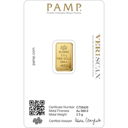 PAMP Lady Fortuna Veriscan 2.5 g Gold Bar