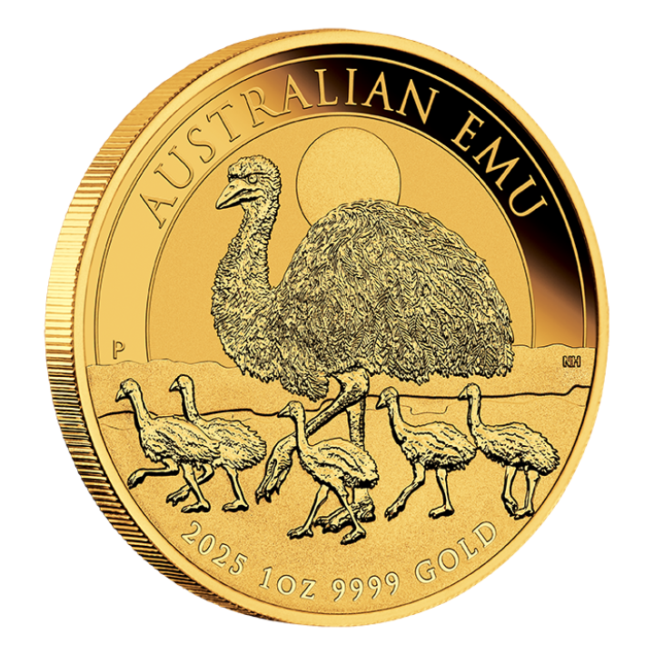 Australijski Emu 1 uncja Złota 2025 MS 70 NGC First Day of Issue
