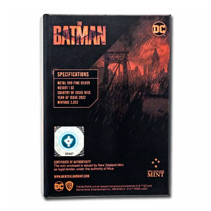 Niue: The Batman - Batmobile colorata 1 oncia d'argento 2022 Proof