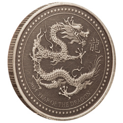Samoa: Year of the Dragon 1/2 oz Silber 2024 Antiqued Coin