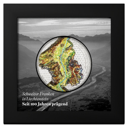 Liechtenstein: 100 éves a svájci frank Liechtensteinben színes 2 uncia ezüst 2024 Selyemérme