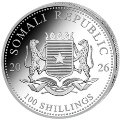 African Wildlife: Somali Elephant 1 oz Silver 2026 Privy Mark WMF Berlin