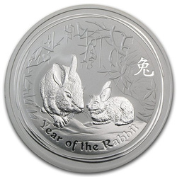 Lunar II: Year of the Rabbit 2 oz Silver 2011