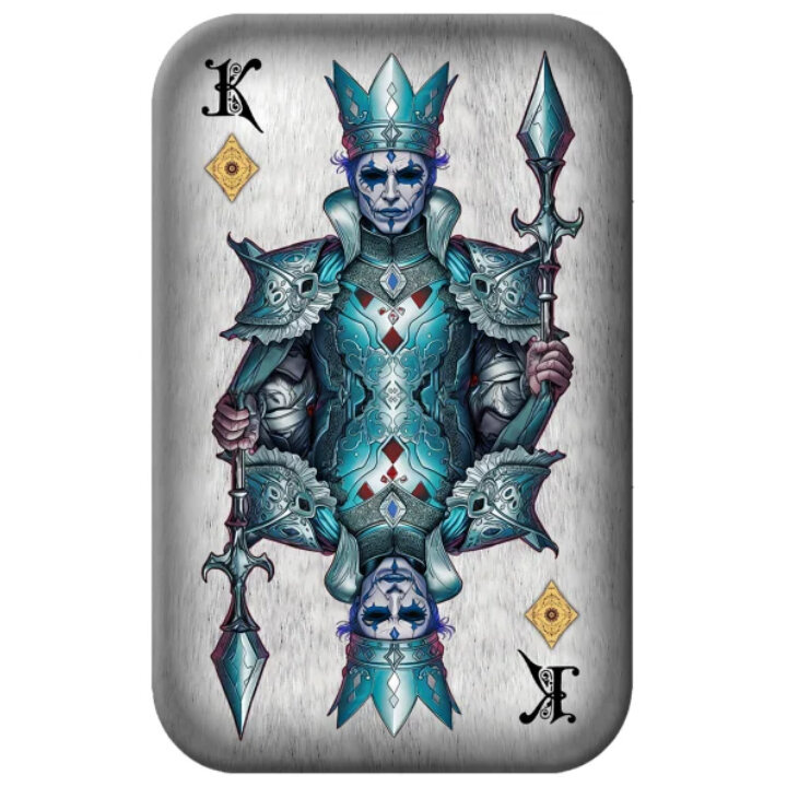 Asturmint: Poker Cards - King of Diamonds coloured 2 oz Silber Bar 2024 Antique Finish