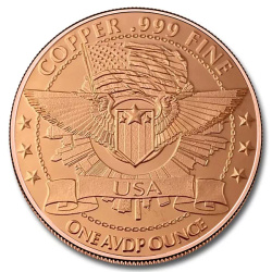 Trade Dollar 1 uncia Réz