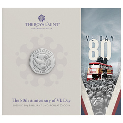 The 80th Anniversary of VE Day 50p Měď-nikl 2025