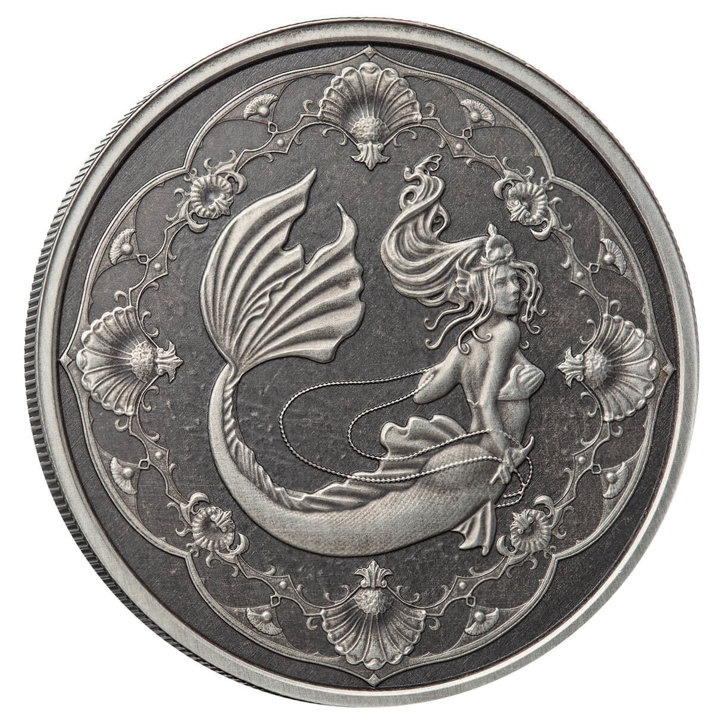 Samoa: Mermaid Princess of the Seas 1 oz Silver 2022 Antiqued Coin