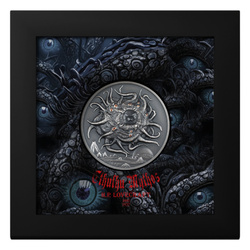 Palau: H.P. Lovecraft - Azathoth colorato 3 once d'argento 2023 Ultra High Relief Antiqued Coin
