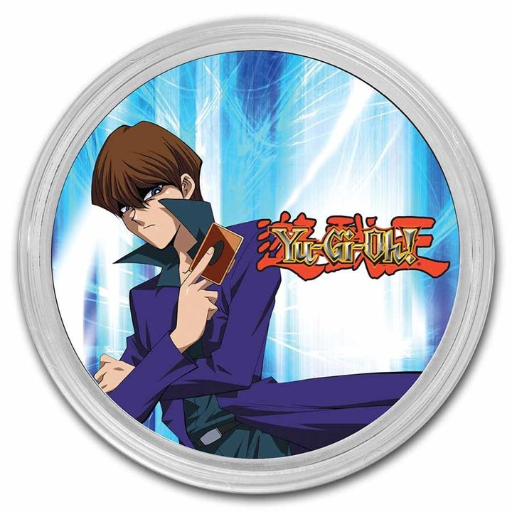 Zestaw 2 monet Niue: Yu-Gi-Oh! Seto, Blue-Eyes Dragon kolorowany - 25. rocznica 2 x 1 uncja Srebra 2022