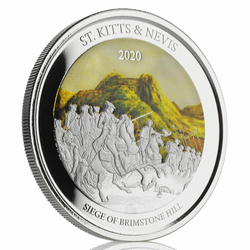 St. Kitts & Nevis: Siege of Brimstone Hill coloured 1 oz Silber 2020 Proof