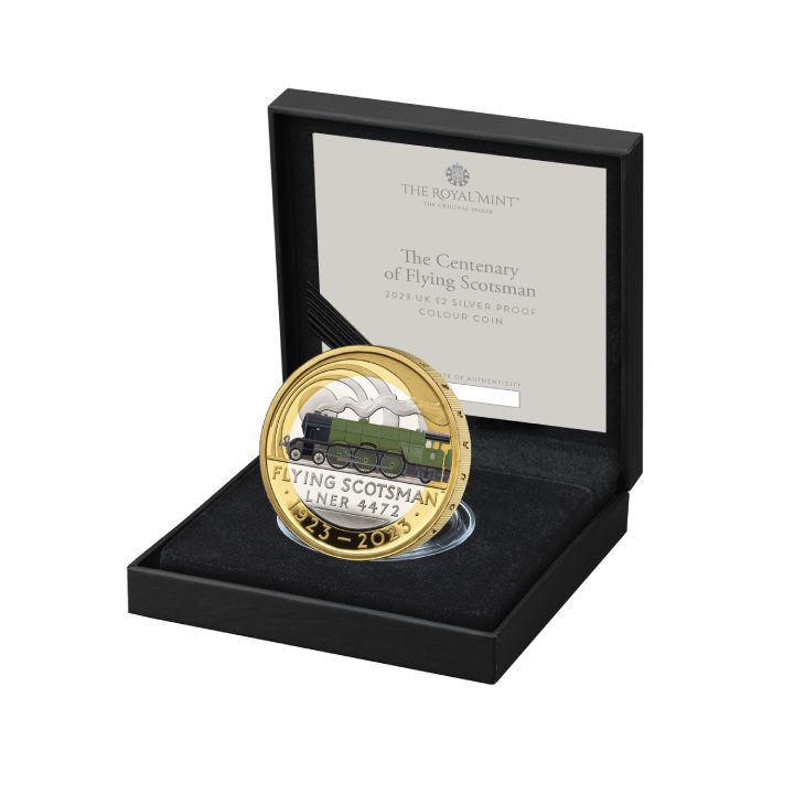 The Centenary of the Flying Scotsman 2 libry pozlacené, barevné stříbro 2023 Proof