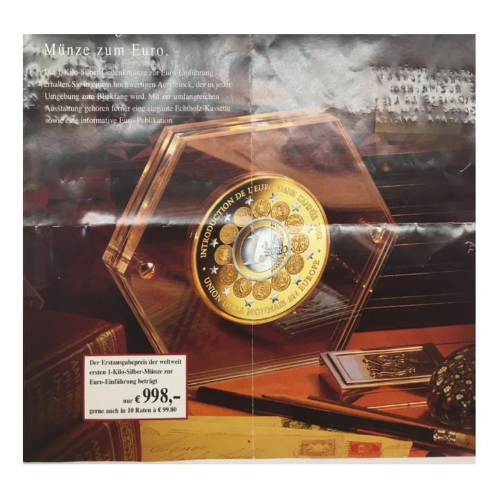 Ezüst Érme Benin: Euro Introduction aranyozott 10 000 frank 2002 Proof
