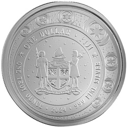 Fiyi: Unicornio "Azurea" coloreado 1 oz Plata 2024 Prooflike