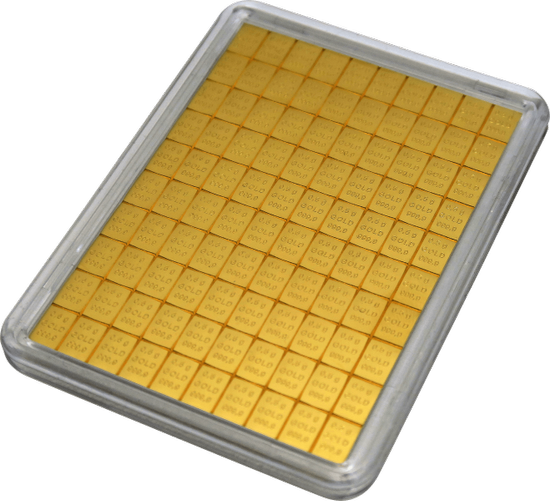 100 lingotti d'oro CombiBar Valcambi da 0,5 g