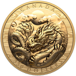 Canadá: Año del Dragón $350 Oro 2024 Proof Extraordinario Alto Relieve