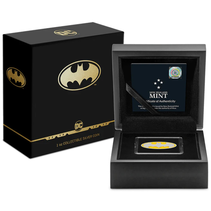 Niue: DC Comics - Batman 'Logo' kolorowany 1 uncja Srebra 2021 Proof