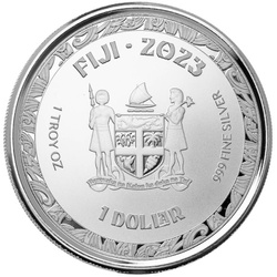 Fiji: Koi Fish coloured 1 oz Silber 2023 Proof