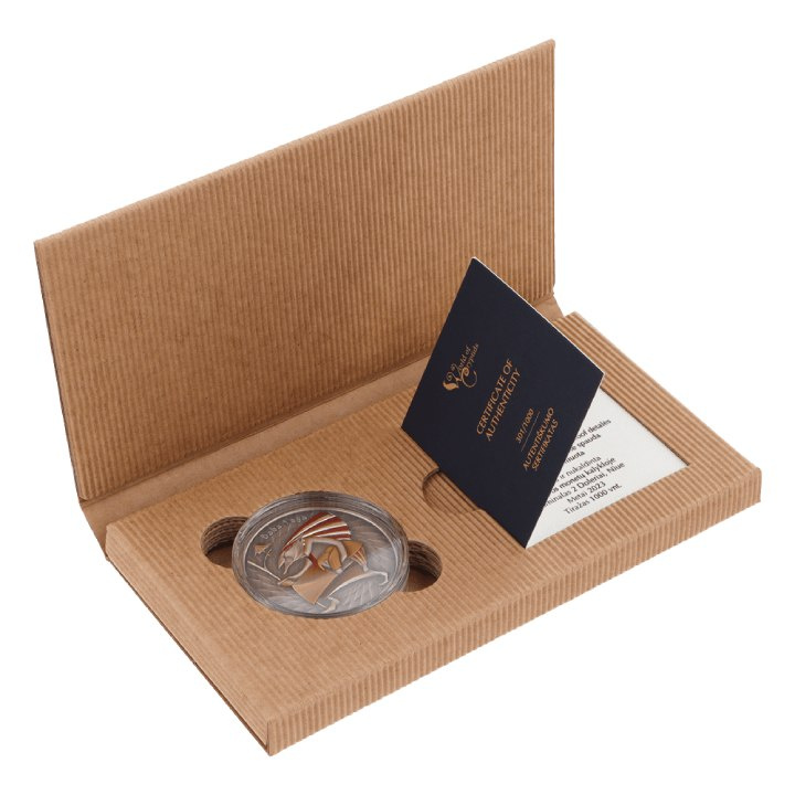 Niue: World of Cryptids - Baba Yaga $2 colored Silver 2023 High Relief Antiqued Coin