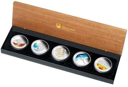 Discover Australia: The Dreaming Series Set 5 uncji Srebra 2009 Proof