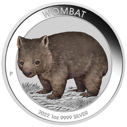 Wombat australien coloré 1 once d'argent 2022