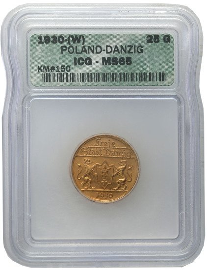 Free City of Danzig25 Guldens 1930 MS65 ICG