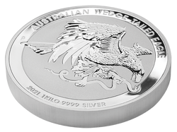 Águila Australiana 1000 gramos Plata 2021 con incrustación