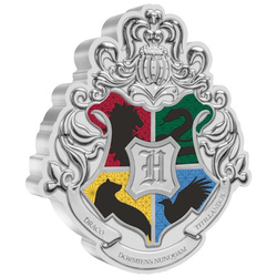 Niue: Harry Potter - Hogwarts Crest coloured 1 oz Silver 2021 Proof