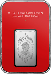 Lunar: Año del Conejo 1/2 oz Plata 2023 Lingote Esmerilado