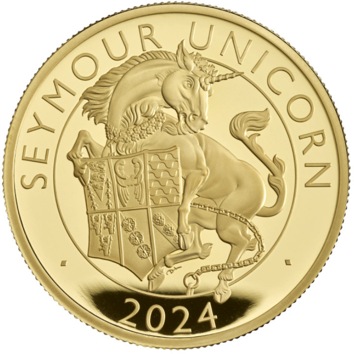 Les bêtes royales Tudor : la licorne Seymour 1 once d'or 2024 Proof