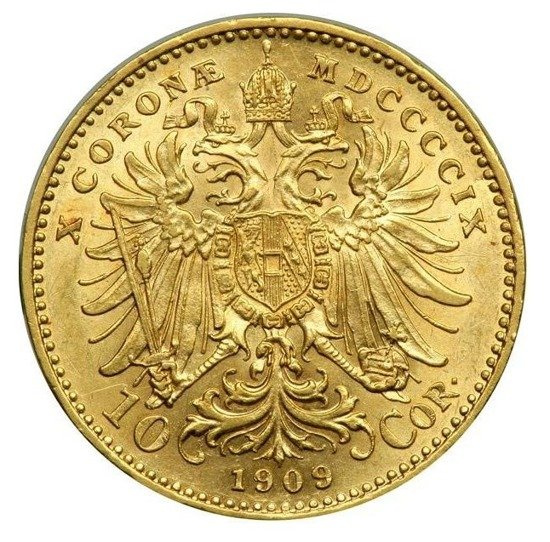 Austria-Hungría, 10 Coronas Francisco José I 1909 Proof